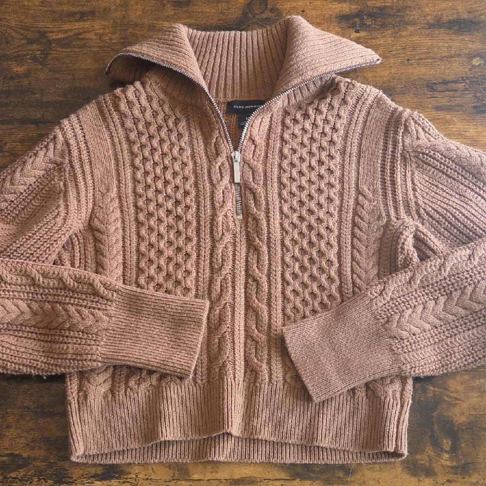 Club Monaco Brown Cable Knit Sweater